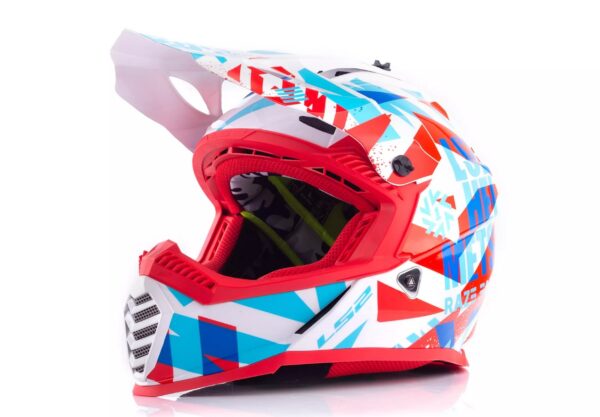 LS2 MX437 FAST EVO FUNKY RED WHITE enduro přilba na motorku