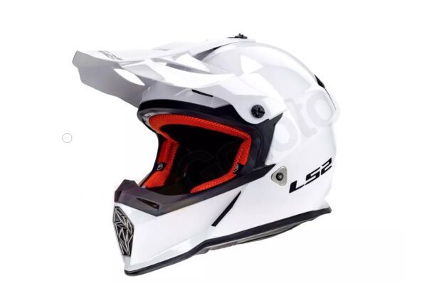 LS2 MX437 FAST EVO SOLID WHITE enduro motocyklová přilba