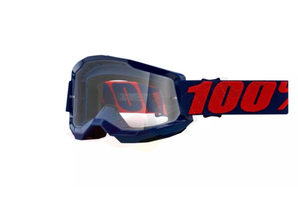 Brýle na motorku 100% procento model Strata 2 Masego tmavě modrá barva čirá skla