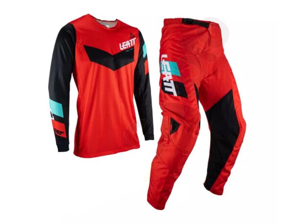Leatt motorkářské crossové enduro oblečení dres + kalhoty 3.5 červená černá modrá M
