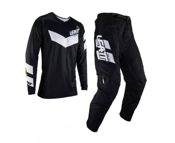 Leatt motorkářský cross enduro outfit mikina + kalhoty 3.5 černá bílá