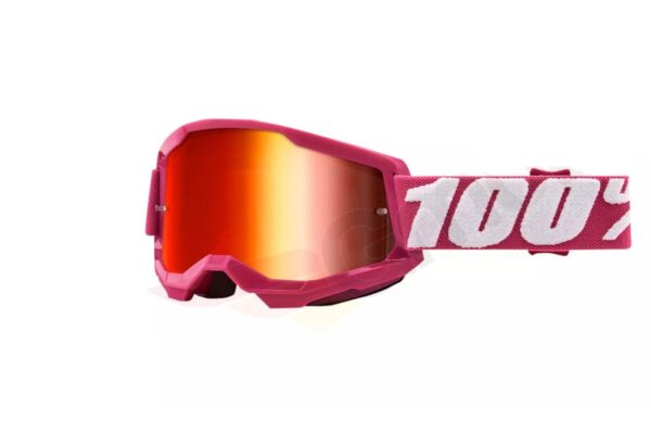 Motocyklové brýle 100% Percent model Strata 2 Fletcher barva fuchsiové sklo červené zrcadlo