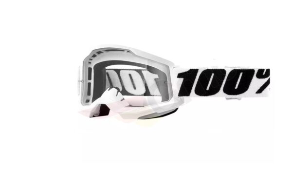 Motocyklové brýle 100% procento Strata 2 Everest model bílé průhledné sklo