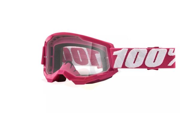 Motocyklové brýle 100% procento model Strata 2 Fletcher barva fuchsiová průhledné sklo