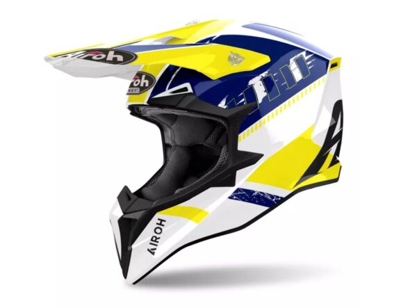 Motocyklová přilba Airoh Wraaap Feel Yellow-Blue Gloss M enduro - WRA-F18