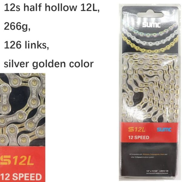 12 speed MTB Silver-Golden chain (BIKE)
